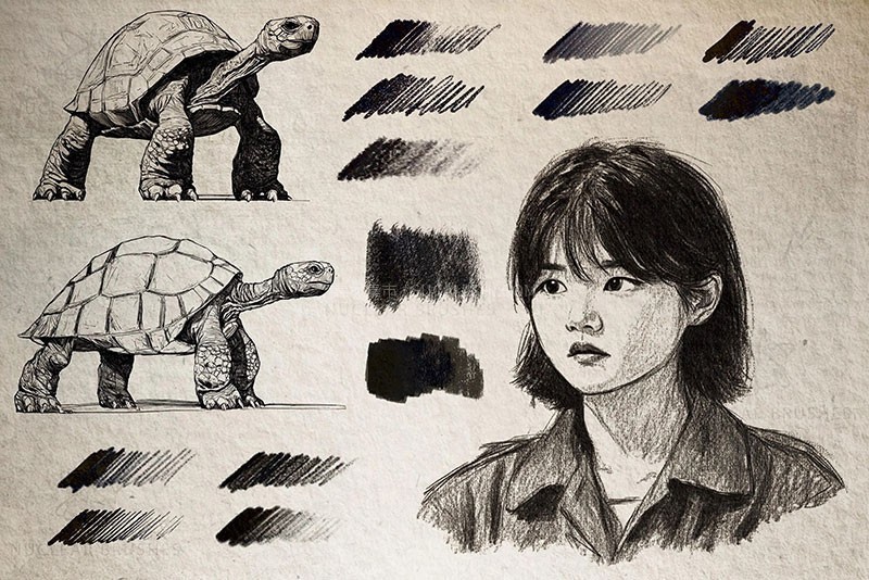 Procreate速涂草图手绘笔刷